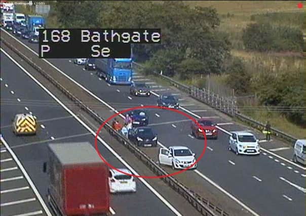 A multi-vehicle crash has occurred on the M8 at Bathgate. Picture: Traffic Scotland