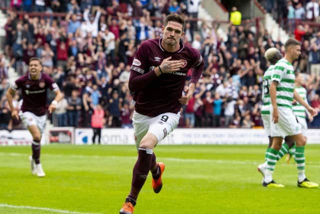 Kyle Lafferty left his mark at Tynecastle. Picture: SNS/Ross Parker