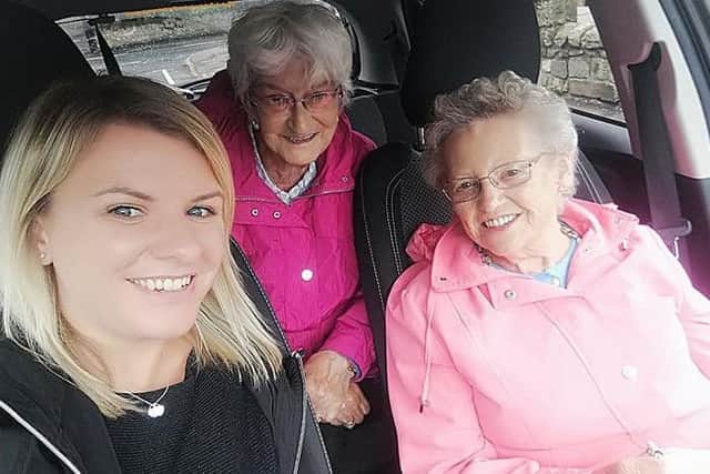 Lyndsey Rafferty drives two guests to a tea party