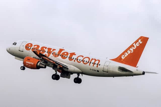 The easyJet flight was forced to return to Edinburgh in high winds caused by Storm Ali. Picture: Philippe Huguen