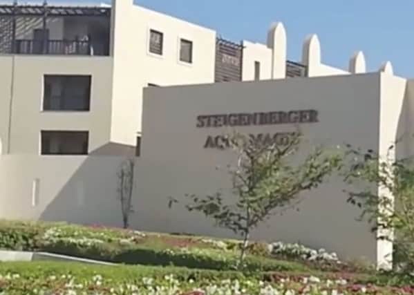 The exterior of the Steigenberger Aqua Magic Hotel in Hurghada, Egypt. Tour operator Thomas Cook is evacuating all of its customers from the hotel in Egypt's Red Sea resort