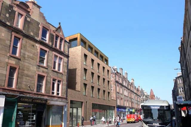 Artists impression of the student flat development where the Scotmid currently is on Gorgie Road