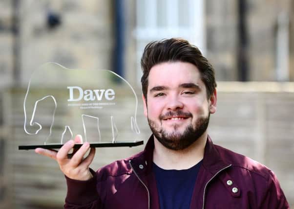 Comedian Adam Rowe wins the Dave Joke of the Fringe 2018 award.Â  Picture: UKTV Dave/Martina Salvi.