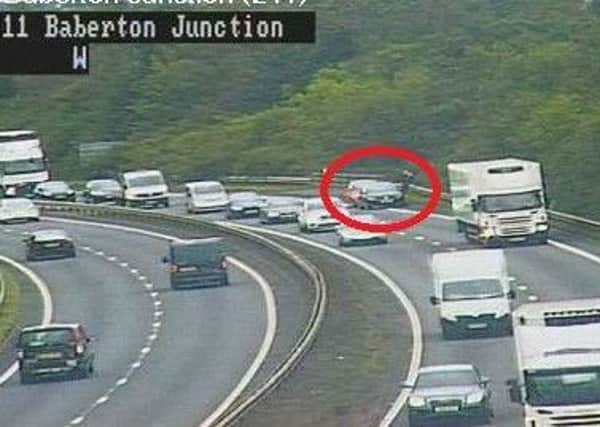 A road traffic accident at the Baberton junction is causing disruption for drivers in Edinburgh. Picture: Traffic Scotland/Twitter
