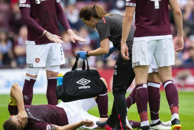 Hearts are without captain Christophe Berra for six months. Picture: SNS/Ross Parker