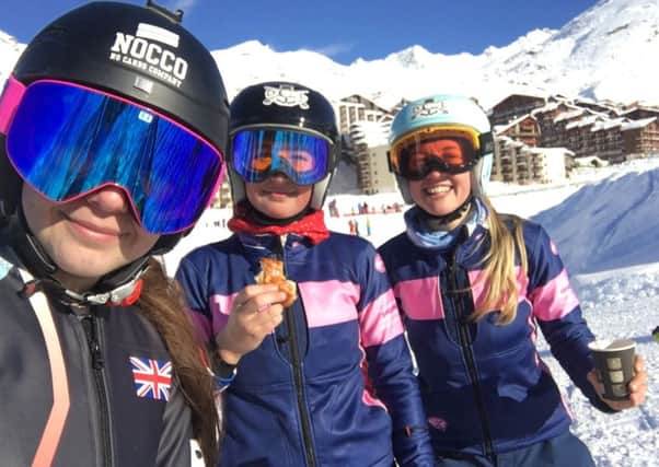 Dalkeith ski cross stars Alannah Lawrie, left, and sisters Zoe, centre, and Claire Winthrop