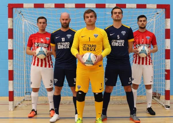 Chris Smith, second left, is player-coach of Edinburgh-based futsal club Wattcell. Pic: Cameron Steel