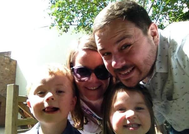 Ali Payne - with her late husband Jude - and their two small children. Picture: Contributed