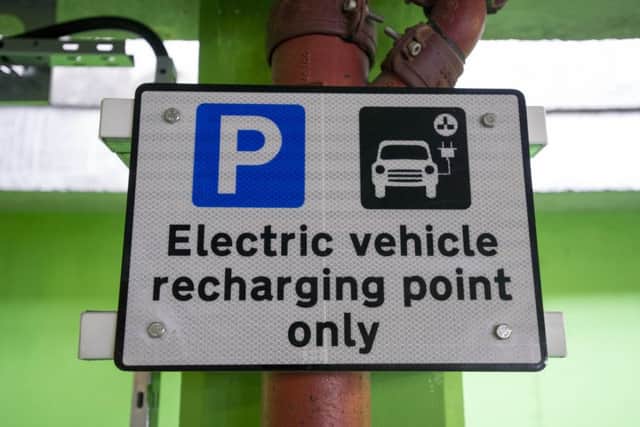 New car electric charging stations installed in the car park at FountainPark.