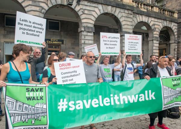 Save Leith Walk Protest, Petition handover at Edinburgh City Chambers, Drum Property