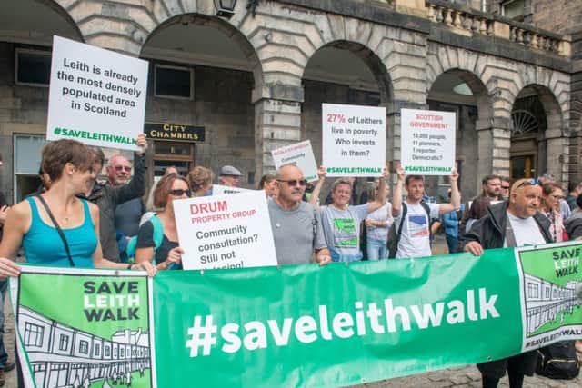 Save Leith Walk Protest, Petition handover at Edinburgh City Chambers, Drum Property
