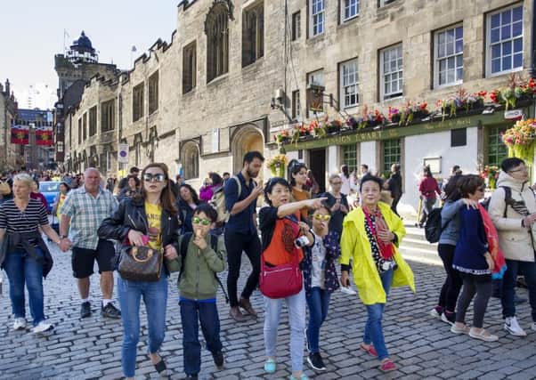 Tourists on the Royal Mile. Pic: Ian Rutherford