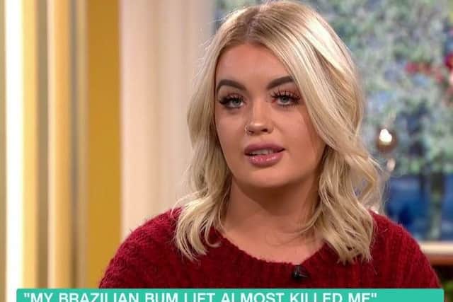 Jane Park was left 'sore all over' after a botched bum lift in Turkey