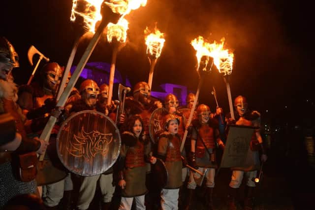 Men and boys join their jarl squad at Up Helly Aa - but is it time to let women join the celebration of Shetland's Viking past? PIC: TSPL.
