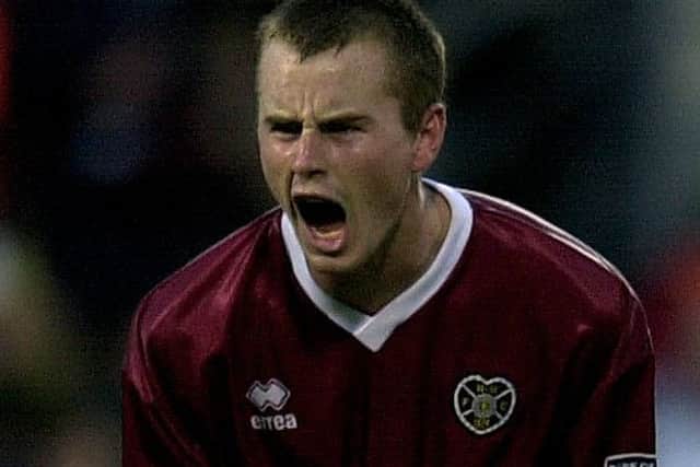 Stephen Simmons celebrates his goal