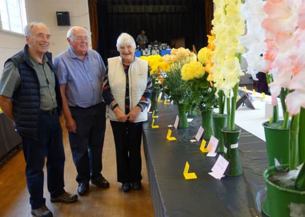 Jim Williams, Billy McCormack & Margaret Winthorp at the flower show.