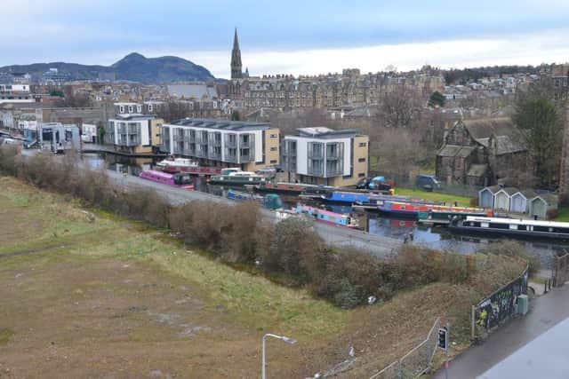 A view overlooking the Union Canal in Fountainbridge. Picture: Jon Savage