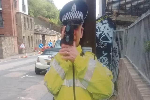 A cardboard cut-out of a traffic officer. Picture: Contributed