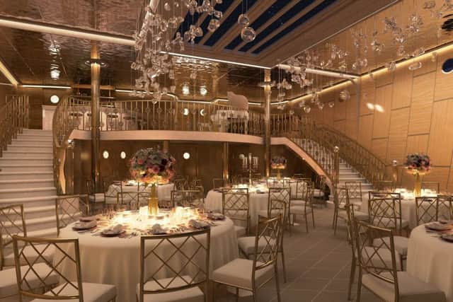 MV Fingal - which is to be converted into a floating hotel. Artists impression of the Ballroom