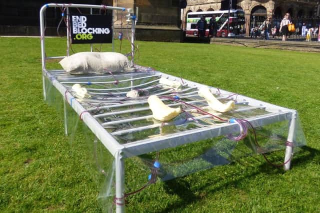 The 'bed blocking' artwork by Caitlin Dick was vandalised