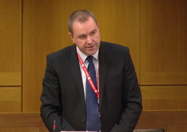 Neil Findlay took Thursday's Evening News into Parliament. Picture: Contributed