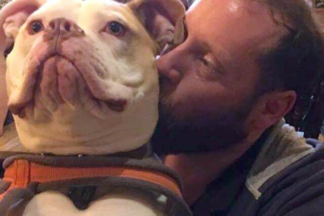 Gordon Hannah with his dog called Bear