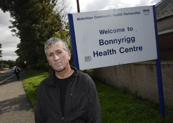 Kevin Macdonald outside Bonnyrigg Health Centre. Photo by Greg MacVean