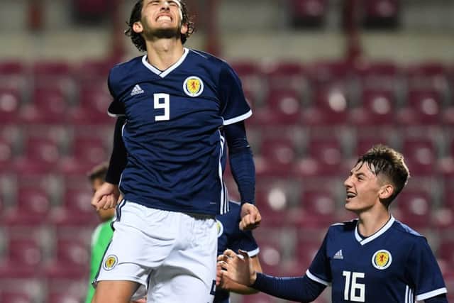 Fraser Hornby celebrates his opening goal