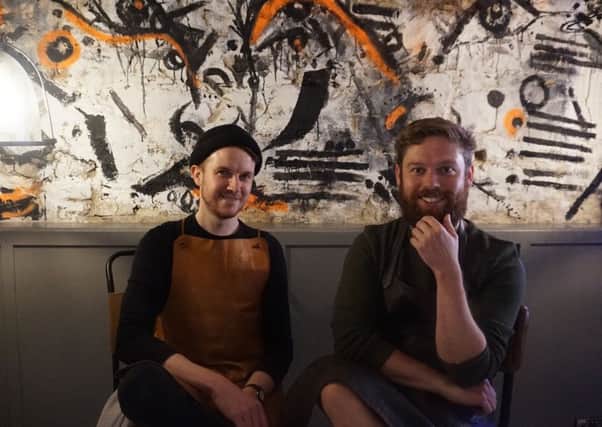 Bar Manager, Andrew Mackie and General Manager Ben Greig in the newly refurbished Eastside with artwork by Edinburgh based artist Megan Wood. Picture: Contributed