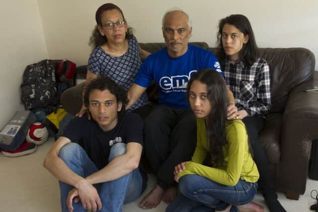 Peter Dipnarine and his family are under threat of being deported. They are L to R: back, Claire, Peter, Marie, front, Rene, and Chantal.
Picture Ian Rutherford