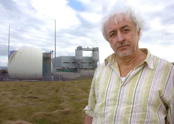 Robert Kirkwood from the Leith Links Residents' Association outside the Seafield Sewage plant.