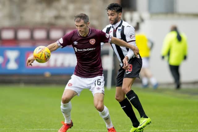 Aaron Hughes last played for Hearts in a Betfred Cup win over Dunfermline in mid-August. Picture: SNS Group