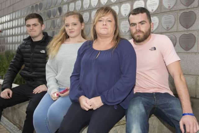 Plaque for Maybury Crash victim Jonny Smith at Hearts memorial Wall
