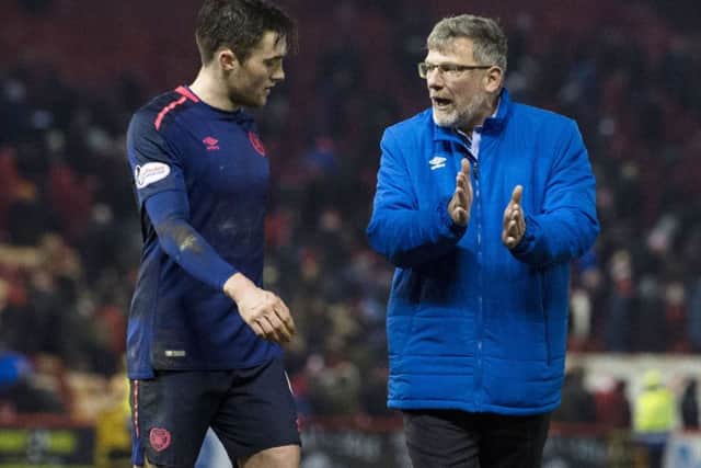 30/12/17 LADBROKES PREMIERSHIP
ABERDEEN v HEARTS (0-0)
PITTODRIE - ABERDEEN
Hearts' John Souttar with Craig Levein (right) at full time