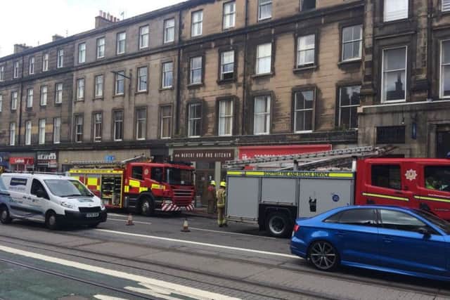 Fire crews arrived on the scene at around 12:30 pm after reports of a blaze at a local restaurant. Pic: @MatthewWardner