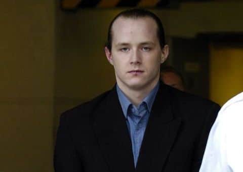 Luke Mitchell at his appeal at the high court in Edinburgh. Luke Mitchell is led in handcuffs from the high court after losing his appeal.