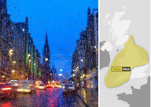 A yellow weather warning is in place for much of the UK, but not Edinburgh. Despite this,. the Capital can still expect some extreme weather