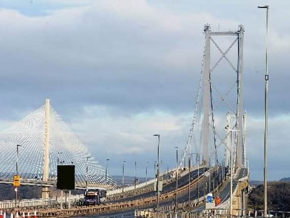 Restrictions could be put in place on both the Queensferry Crossing and Forth Road Bridge as Storm Helene sweeps in. Picture: Lisa Ferguson