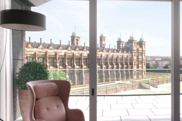 A luxury penthouse worth close to Â£2million has hit the Edinburgh market.
