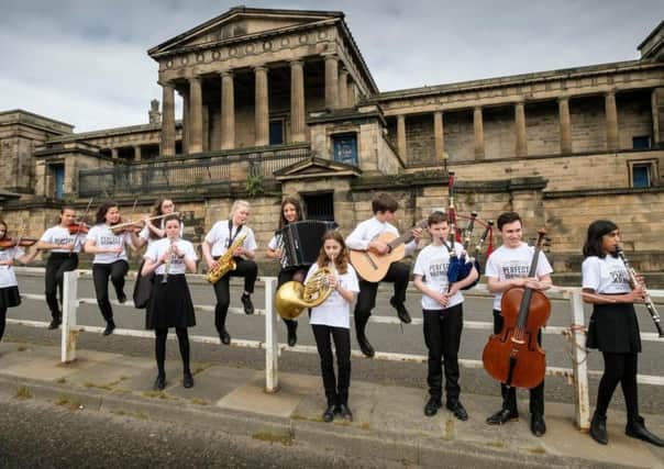 Pupils at St Mary's, Scotland's only independent specialist music school, launched the campaign for a new home at the old Royal High School.