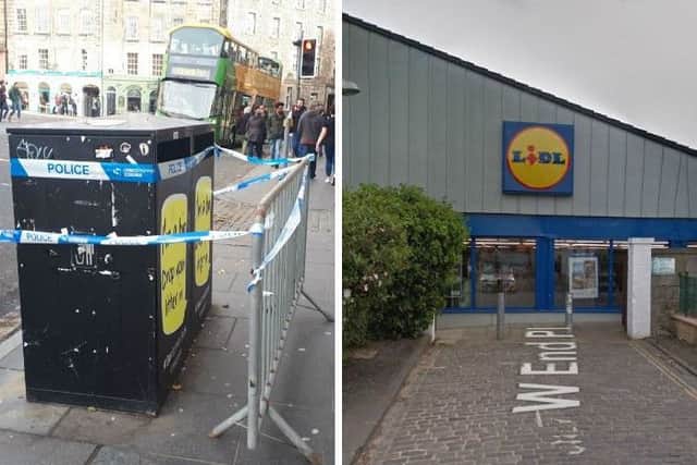 Grassmarket cordoned off after death in wood behind Lidl supermarket in Dalry