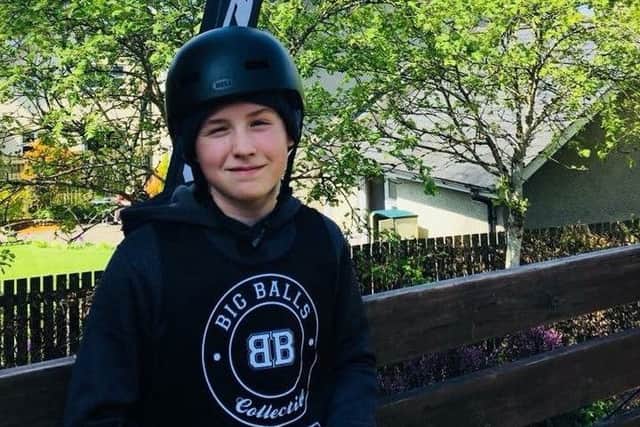 Jack McBride, 13, may have to give up snowboarding after freestyle sessions were cancelled at Hillend Snowsports Centre. Pic: Submitted