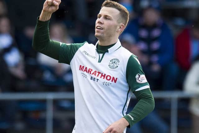 Florian Kamberi was back to his best for Hibs against Aberdeen in the Betfred Cup. Picture: SNS/Ross Parker
