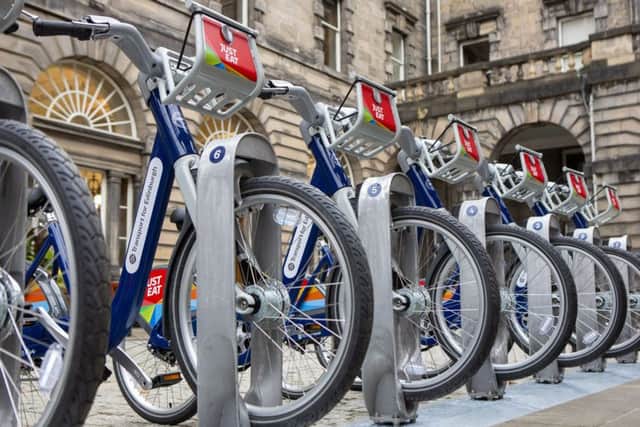 Just Eat's sponsorship of the city's new hire bikes has raised some eyebrows. Picture: SWNS