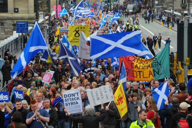 Pro-independence campaigners will gather in the Capital for the "biggest march yet". Picture: TSPL