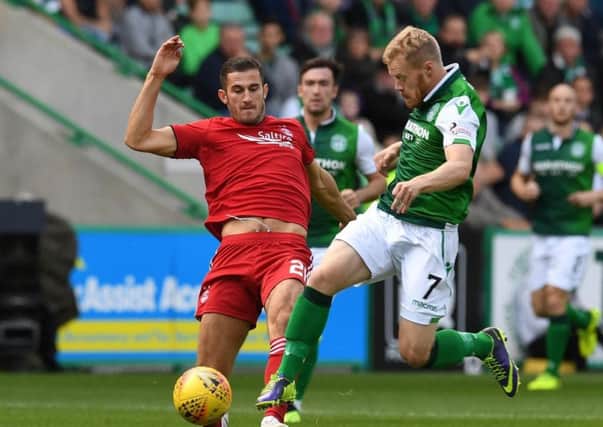 Hibs will host Aberdeen at Easter Road tonight in the Betfred Cup quarter-final. Picture: TSPL
