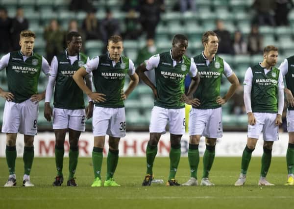 Hibs fans, like the players, were left frustrated after the Betfred Cup exit to Aberdeen. Picture: SNS/Craig Williamson