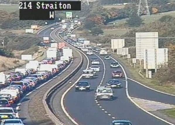 Traffic is queuing back to Lasswade Road. Picture: Traffic Scotland/Twitter