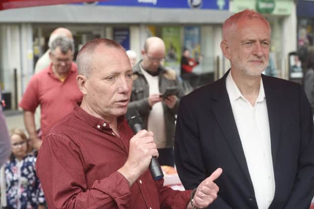 Gordon Munro with Labour Leader Jeremy Corbyn in Leith earlier this year. Picture: Greg Macvean
