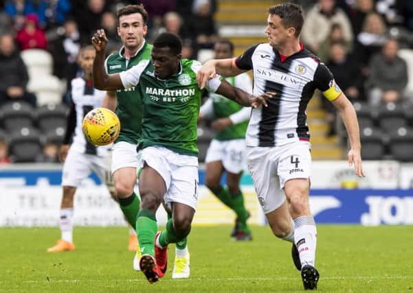 Thomas Agyepong made his first start for Hibs against St Mirren last weekend